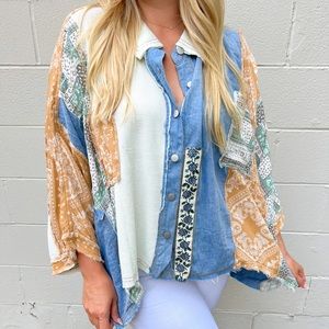 Patchwork button down